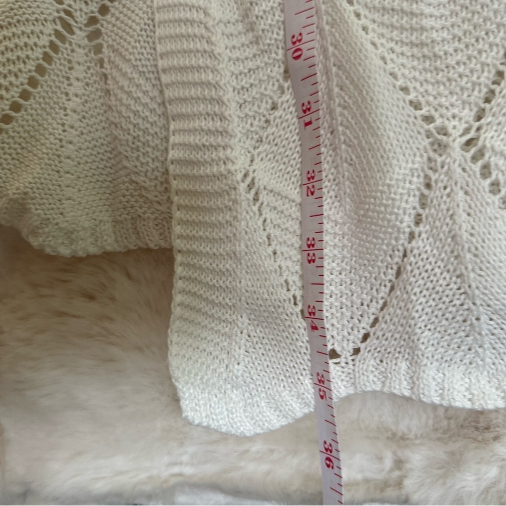 SHEIN White Open-Front Open-Knit Cardigan, 2X - Picture 8 of 11